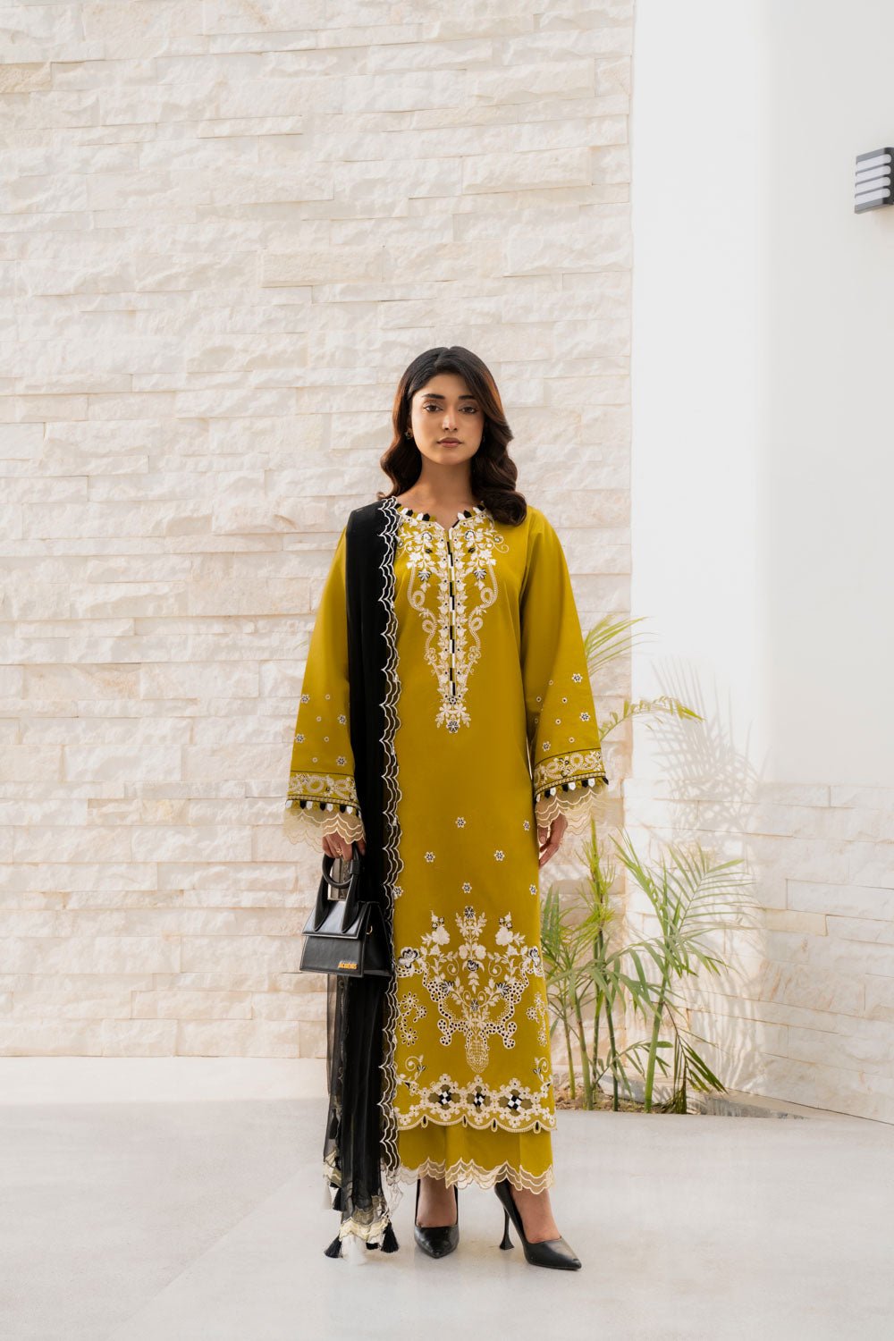 SAFFRON MUSTARD LUXURY EMBROIDERED LAWN