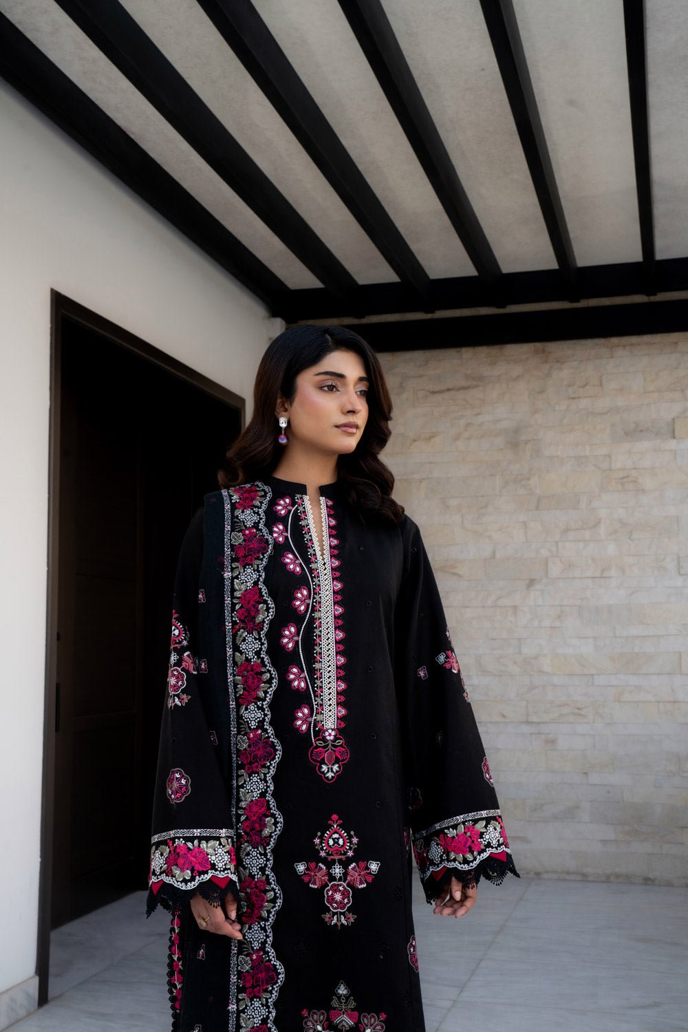 MIDNIGHT BLACK LUXURY EMBROIDERED LAWN