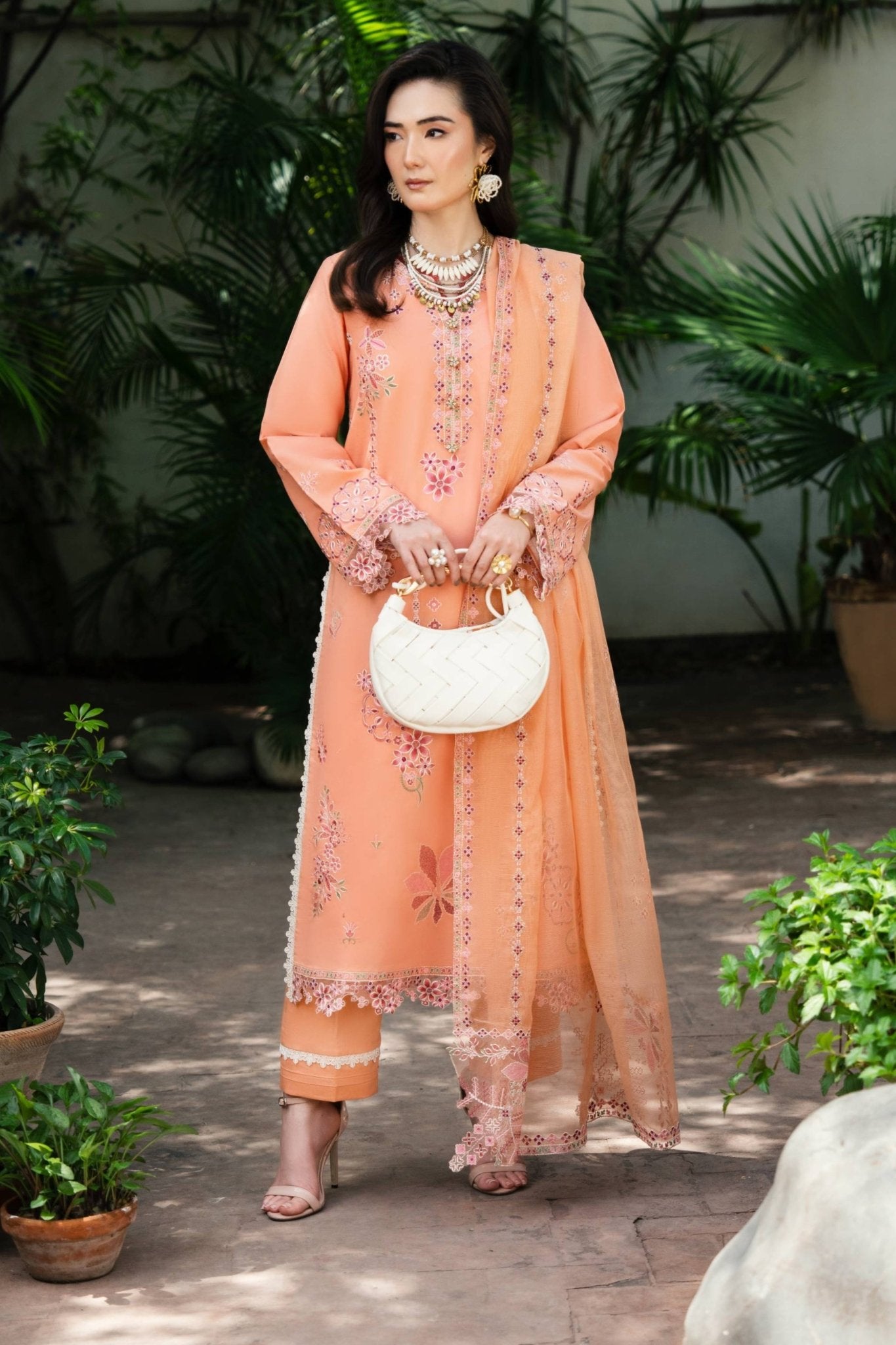 PEACH BLOSSOM LUXURY EMBROIDERED LAWN
