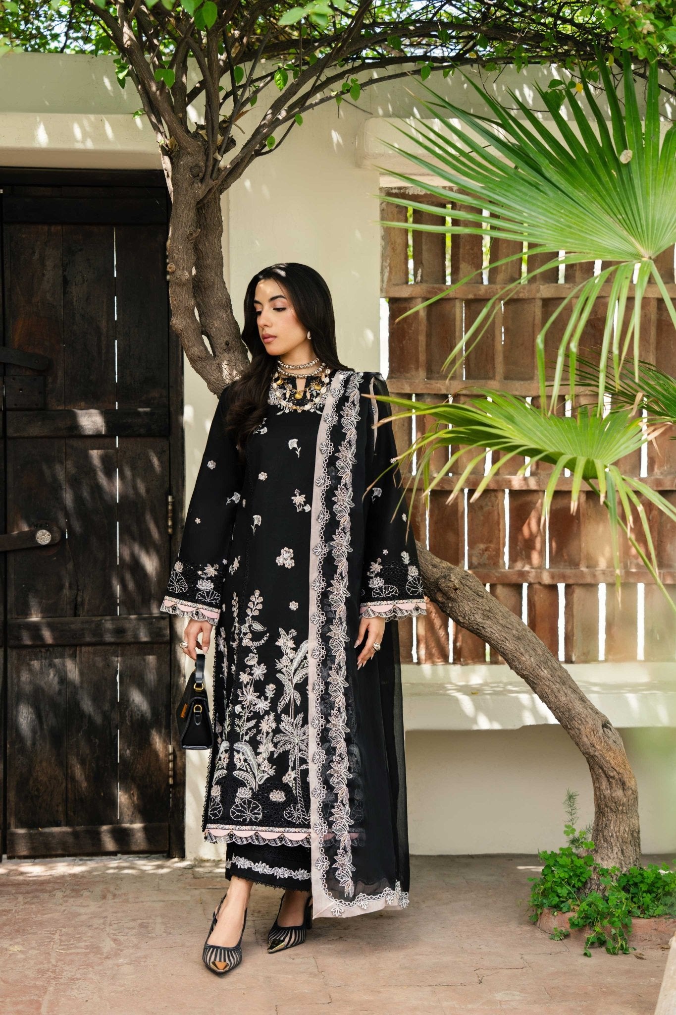 BLACK GARDEN LUXURY EMBROIDERED LAWN