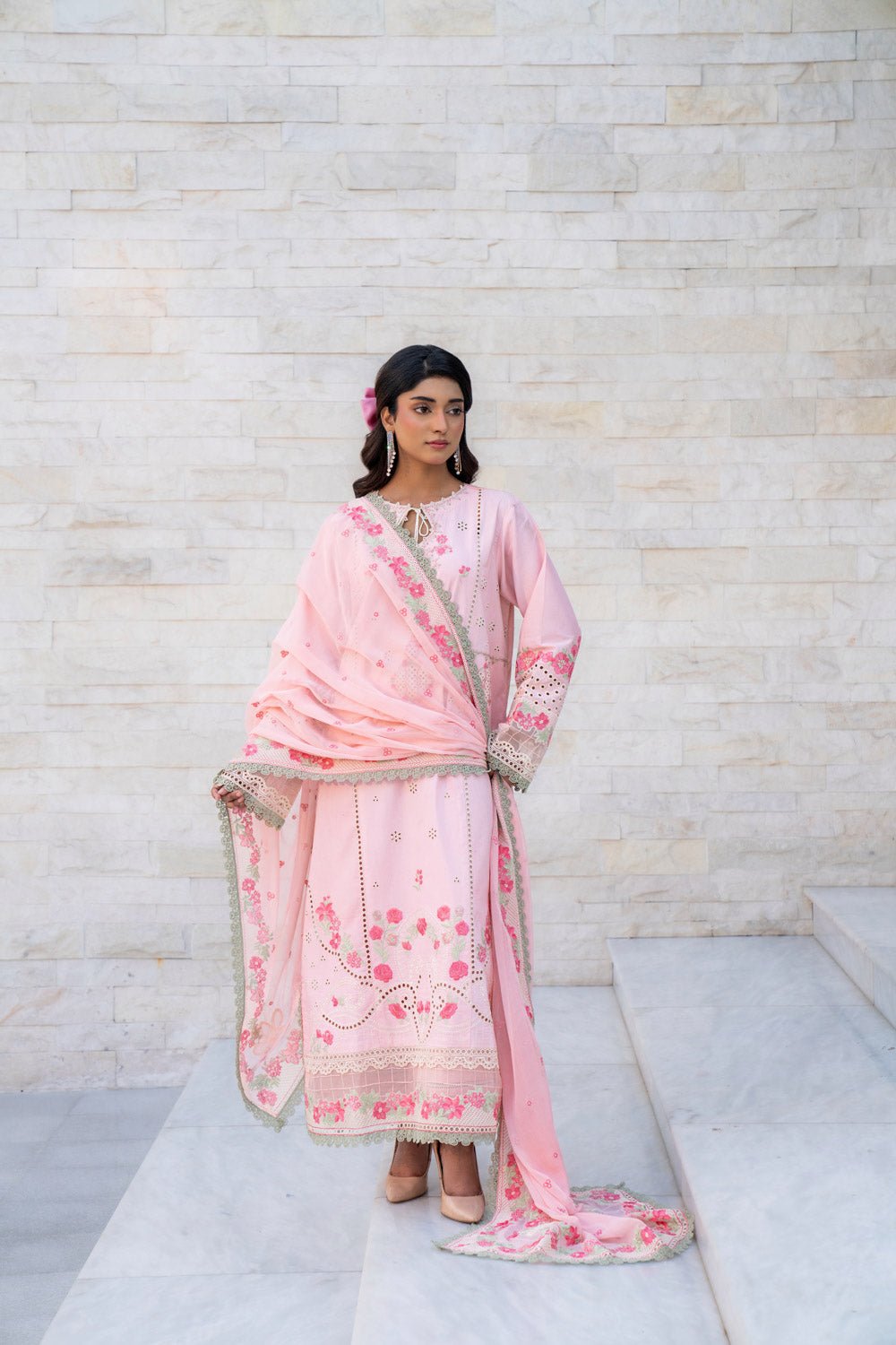 POWDER PINK LUXURY EMBROIDERED LAWN