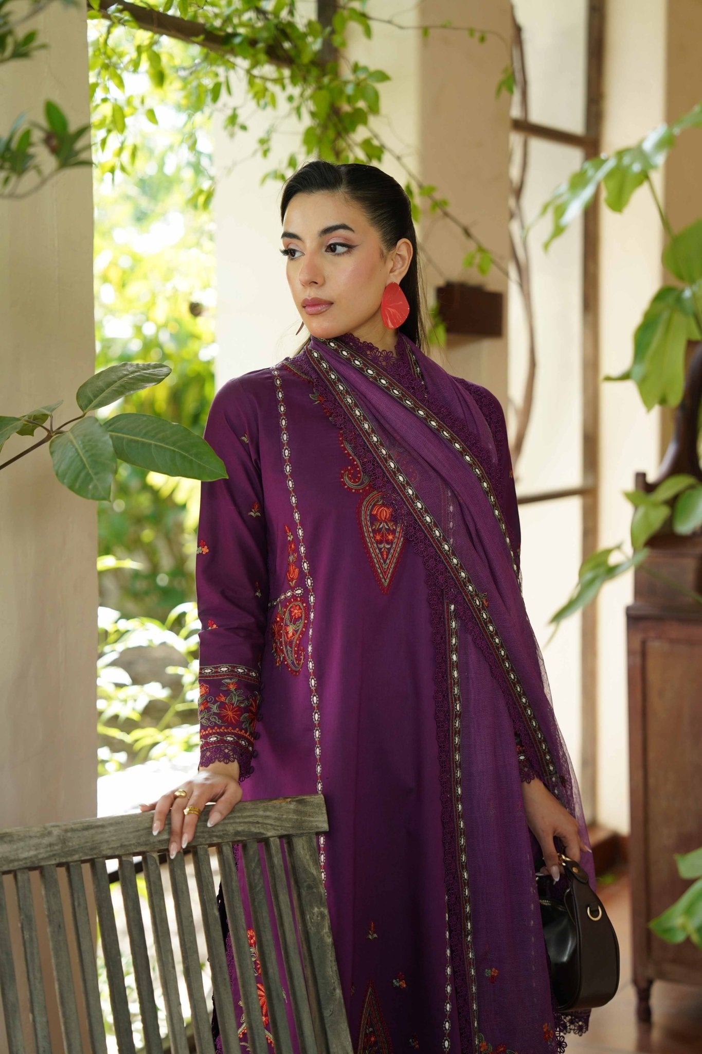 ROYAL PURPLE LUXURY EMBROIDERED LAWN
