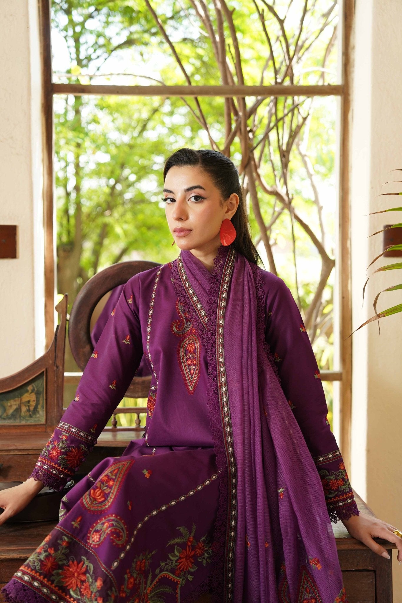 ROYAL PURPLE LUXURY EMBROIDERED LAWN
