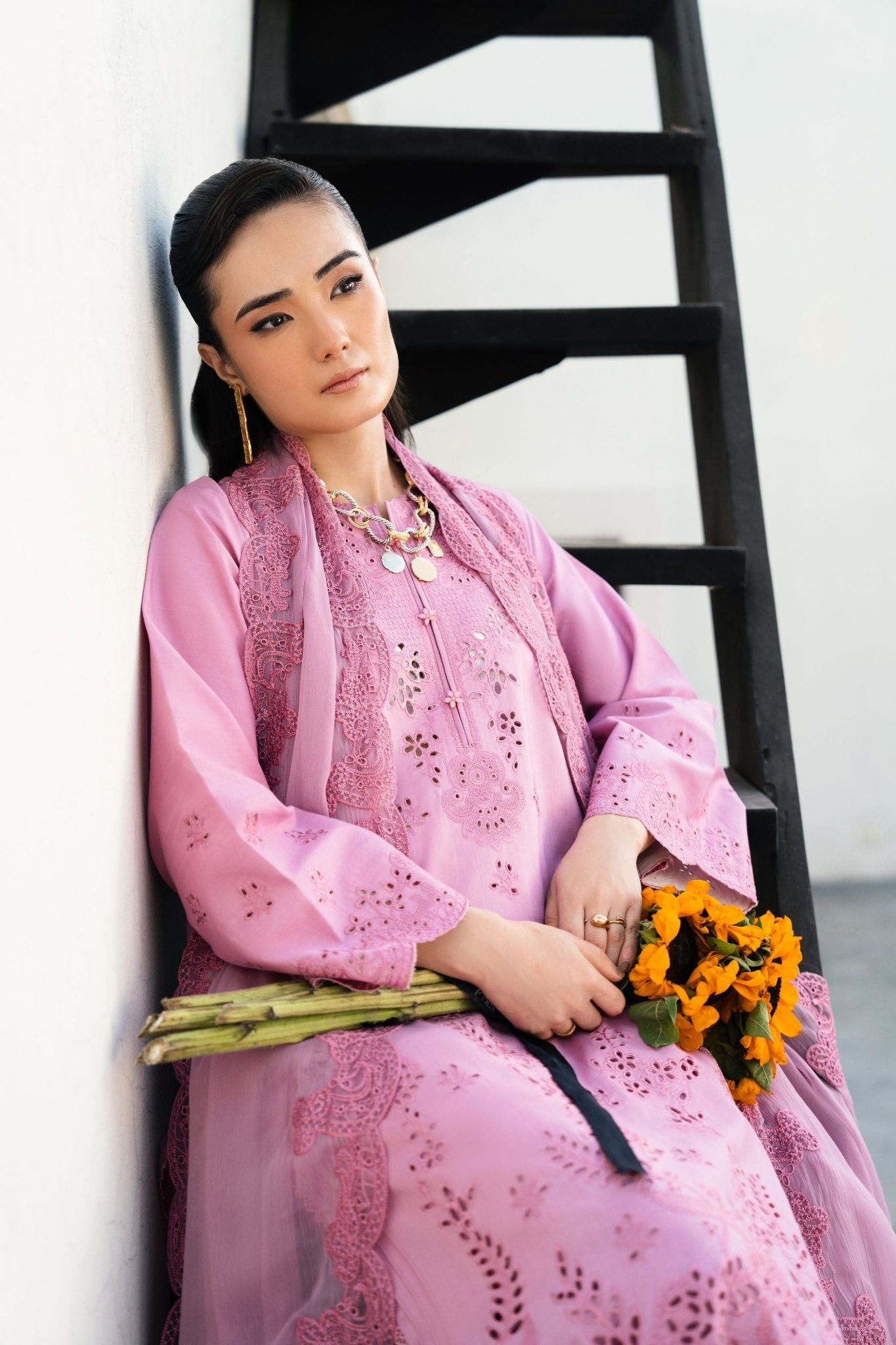 TEA PINK LUXURY EMBROIDERED LAWN
